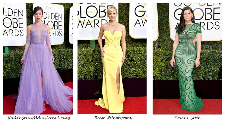 Golden Globes 2017, Red Carpet, Red Carpet Fashion, Golden Globes, Best Dressed, Celebrity Style, Sarah In Style, sarahinstyle.com, fashion blogger, hollywood red carpet, celeb styling, Reese Witherspoon, Trace Lysette, Hailee Steinfeld, Vera Wang